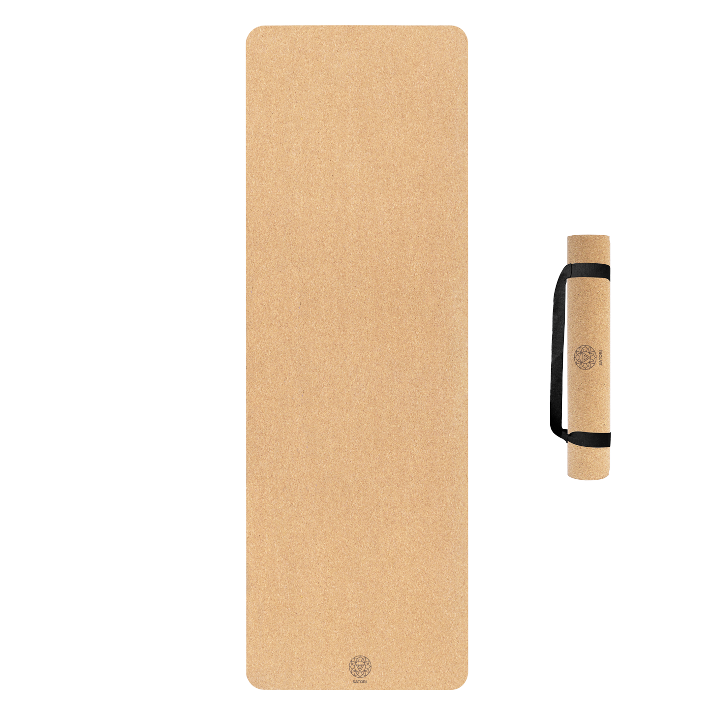 SatoriConcept Eco Cork Yoga Mat, 4mm, 72x24, Non Slip, Hot Yoga
