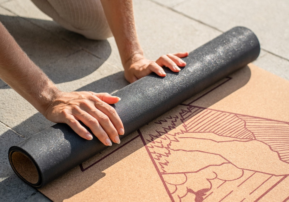 Cork Yoga Mat Rolling