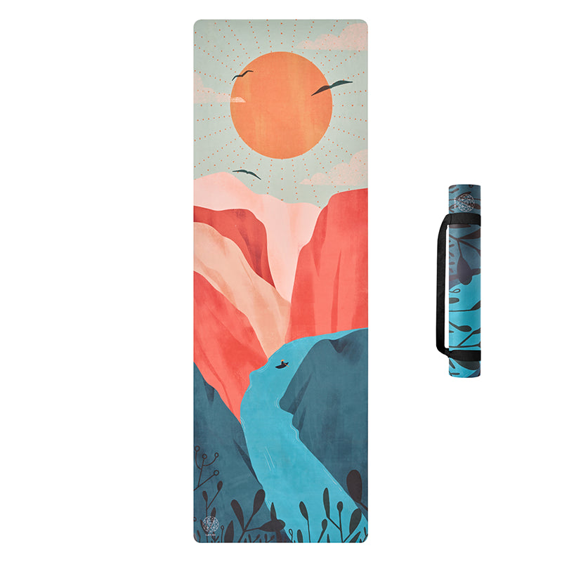 River Painting Vegan Suede Yoga Mat