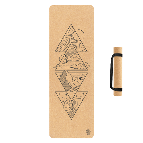 Four Elements Cork Yoga Mat (Black version) - Satori Concept 