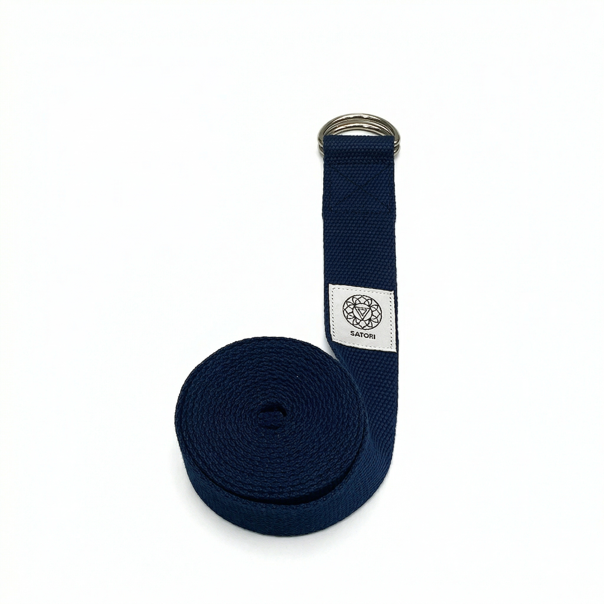 Cotton Yoga Strap with Double D-Ring for Stretching (Blue)