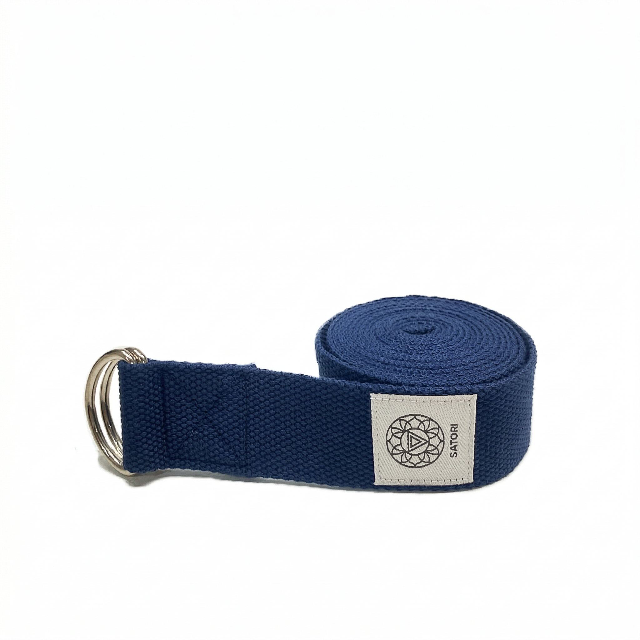 Cotton Yoga Strap with Double D-Ring for Stretching (Blue)