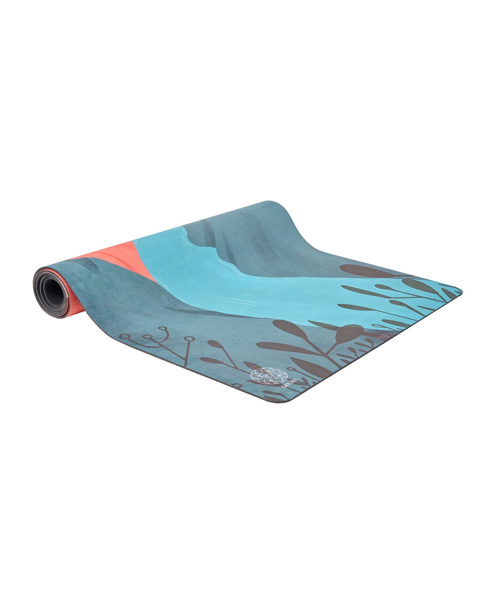 Vegan Suede Yoga Mat - River Painting - Satori Concept 
