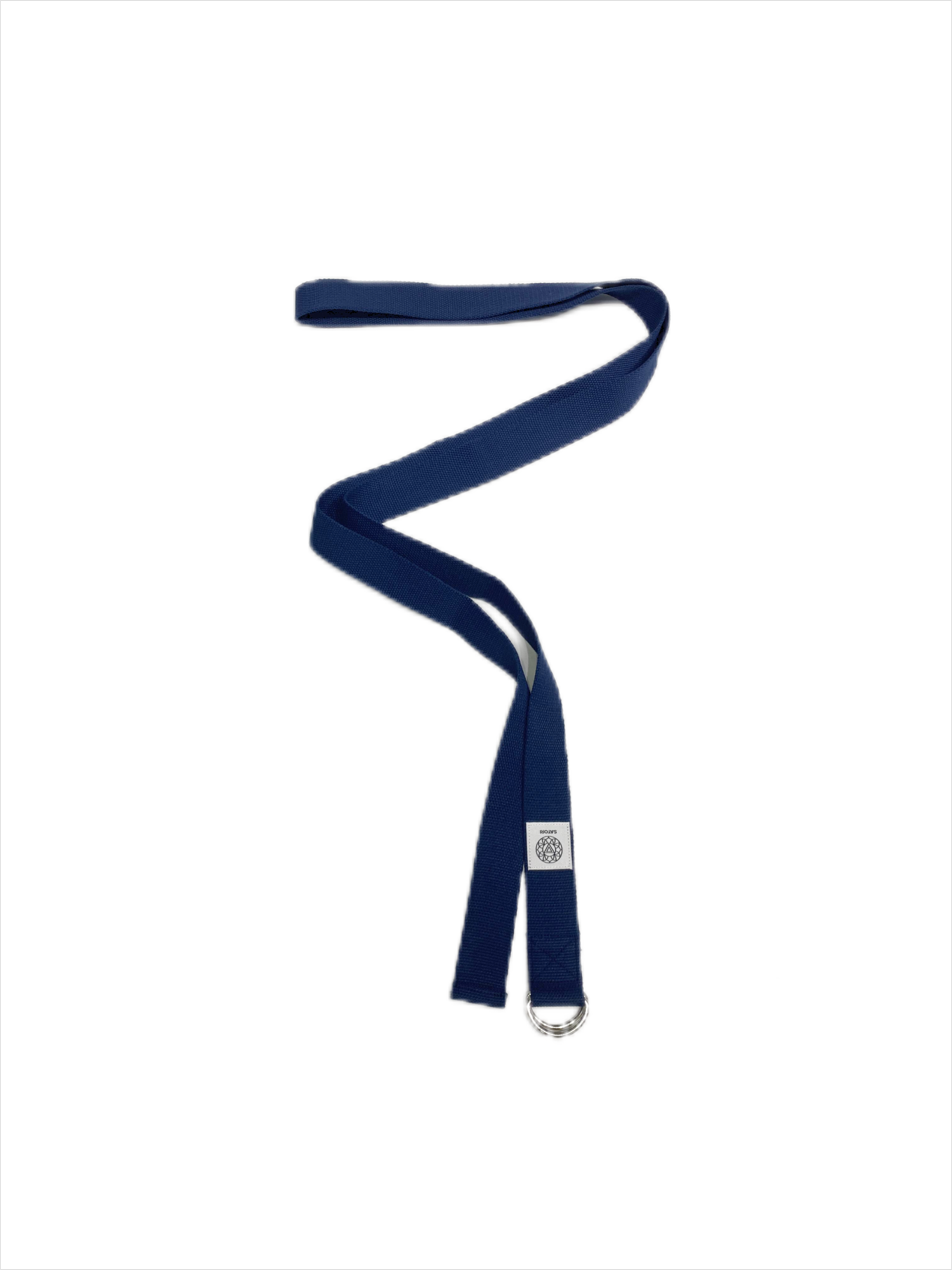 Cotton Yoga Strap with Double D-Ring for Stretching (Blue)